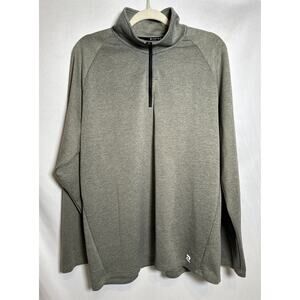 Zelos Pullover Men's Medium Grey 1/4 Zip Activewear Sweatshirt Long Sleeve
